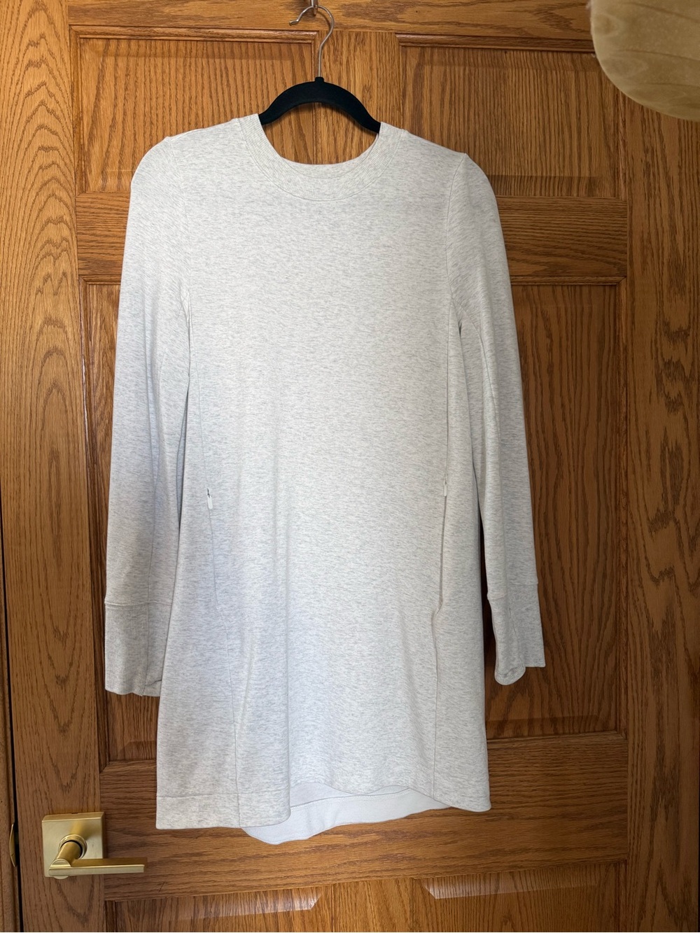 Athleta Heather Light Gray Crewneck Sweater Dress